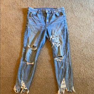 High Rise American Eagle Cropped Skinny Jeans